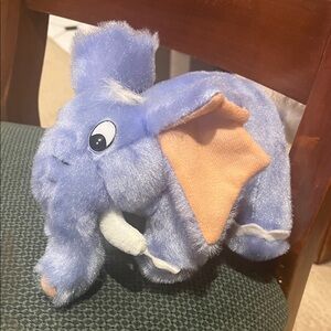 Tony Toy Plush Lavender/Blue Elephant with Peachy Pink EarsToy